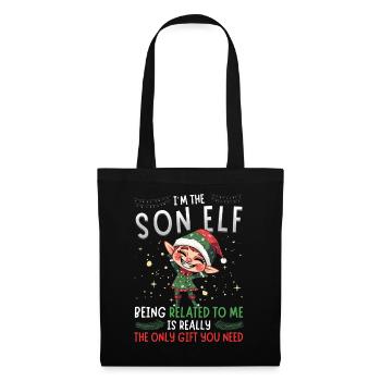 Je suis le fils elfe - Look partenaire de Noël - Sac en tissu - noir - Devant