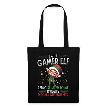 weihnachI'm the Gamer Elf - Partnerlook Weihnachte - Stoffbeutel - Schwarz - Vorne