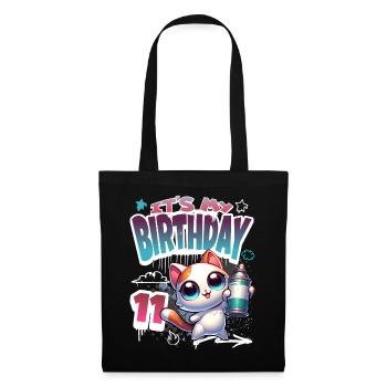 11th Birthday Cat Graffiti - Tote Bag - black - Front