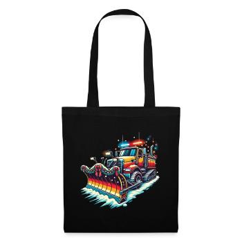 Winter Christmas Snow Removal Machine Vehicle - Tote Bag - black - Front