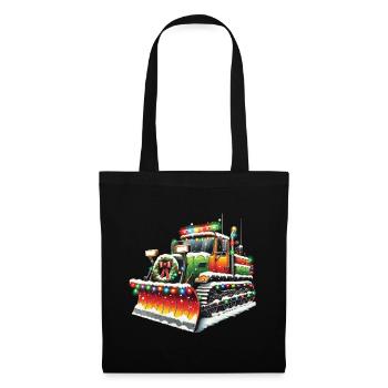 Winter Christmas Snow Removal Machine Vehicle - Tote Bag - black - Front