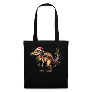 Spinosaurus Dinosaurier Weihnachtsmütze Xmas - Stoffbeutel - Schwarz - Vorne