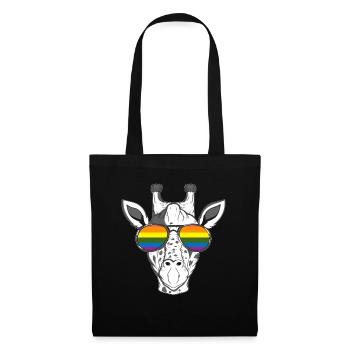 Lunettes de soleil arc-en-ciel Gay Pride Girafe élégante - Sac en tissu - noir - Devant