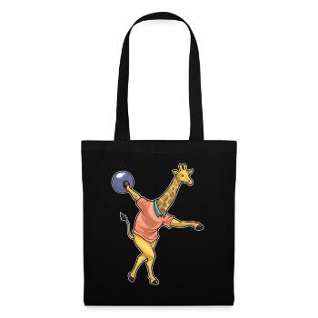 Giraffe Bowling Bowlingkugel - Stoffbeutel - Schwarz - Vorne