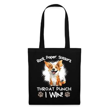 Roche Papier Ciseaux Drôle Corgi Sarcasme - Sac en tissu - noir - Devant