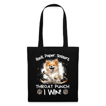 Roche Papier Ciseaux Poméranien Drôle Sarcastique - Sac en tissu - noir - Devant