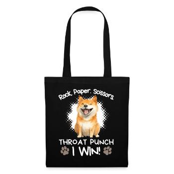 Roche Papier Ciseaux Shiba Inu Sarcasme Humour - Sac en tissu - noir - Devant