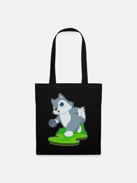 Wolf Bowling Bowlingkugel - Stoffbeutel - Schwarz