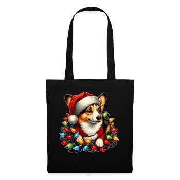 Welsh Corgi Dog Christmas Hat Xmas - Tote Bag - black - Front