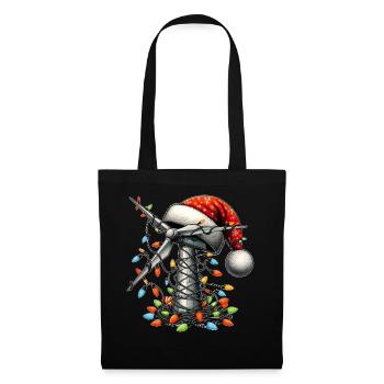 Windturbinentechniker Weihnachtsmütze Xmas - Stoffbeutel - Schwarz - Vorne