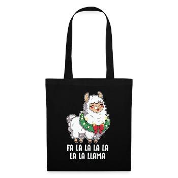 Fa La La Llama Funny Christmas Llama - Tote Bag - black - Front
