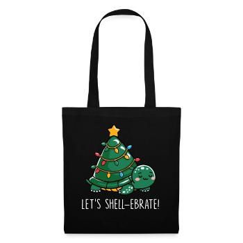 Écarquillage Mignonne Tortue de Noël - Sac en tissu - noir - Devant