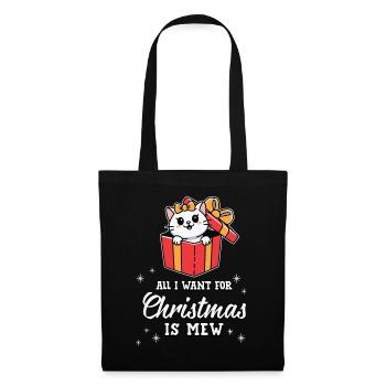 Tout ce que je veux pour Noël, c’est miaou chat mignon - Sac en tissu - noir - Devant