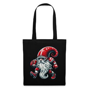 Noël Football Gnome Nain Elfe Gnome Gnome - Sac en tissu - noir - Devant