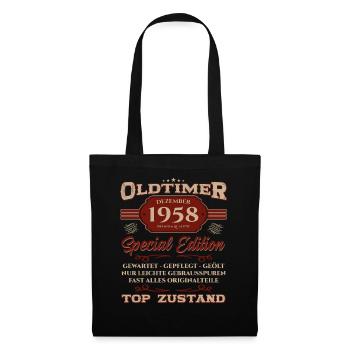 66. Geburtstag Oldtimer Dezember 1958 Jahrgang 58 - Stoffbeutel - Schwarz - Vorne
