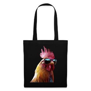 Coq Poulet Papa Poulailler Papa Poulet fermier Poulets - Sac en tissu - noir - Devant