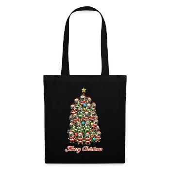Merry Christmas Pug Christmas Tree - Tote Bag - black - Front