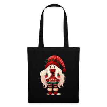Cute Christmas elf in Scandinavian style - Tote Bag - black - Front