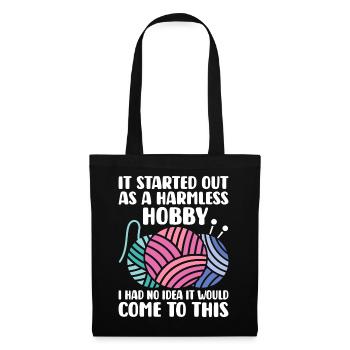 Crochet Knitting Yarn Lover Harmless Hobby Come - Tote Bag - black - Front