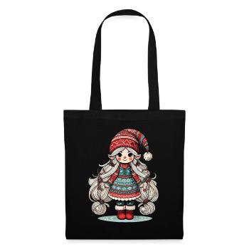 Christmas Gnome Woman Festive Gnome Girl - Tote Bag - black - Front