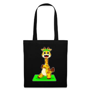 Giraffe Yoga Fitness Gymnastik - Stoffbeutel - Schwarz - Vorne