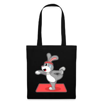 Hase Yoga Fitness Gymnastik - Stoffbeutel - Schwarz - Vorne