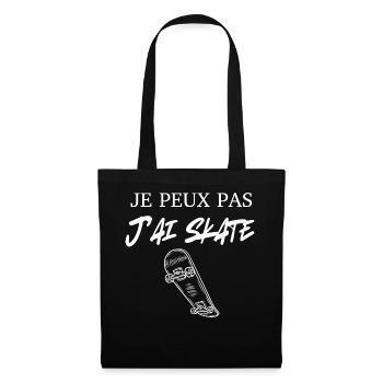 je peux pas j'ai skate - Sac en tissu - noir - Devant