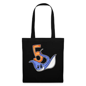 5th Birthday Motif Stingray - 5 years - Tote Bag - black - Front