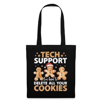 Tech Support Delete Your Cookies Funny Christmas - Tote Bag - black - Front