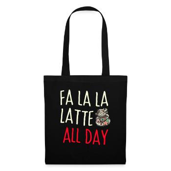 Fa la Latte toute la journée !, Café de Noël - Sac en tissu - noir - Devant