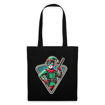 Christmas elf with sunglasses - Tote Bag - black - Front