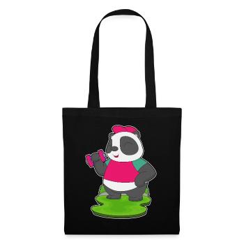 Panda Bodybuilder Dumbbell Bodybuilding - Tote Bag - black - Front
