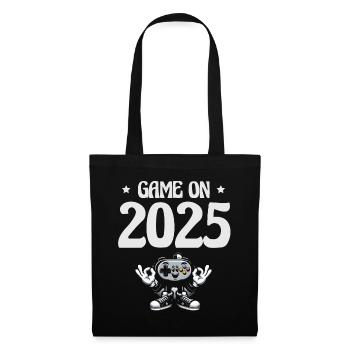 Game On 2025, Gaming-Begeisterung, Neujahrsgeist - Stoffbeutel - Schwarz - Vorne