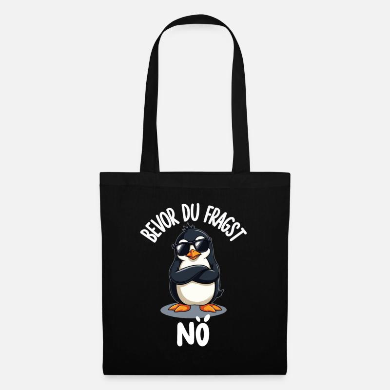 Bevor Du Fragst Nö Pinguin - Stoffbeutel - Schwarz