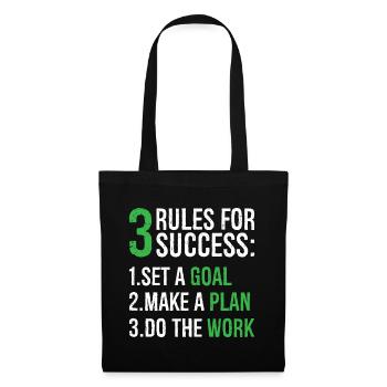 3 rules for success - Stoffbeutel - Schwarz - Vorne