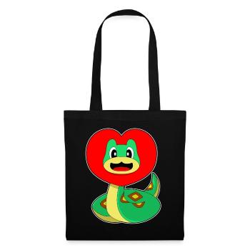 Cœur de serpent - Sac en tissu - noir - Devant