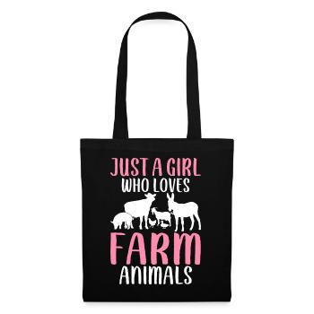 vache bovins génisse juste une fille prenant des animaux de la ferme li - Sac en tissu - noir - Devant