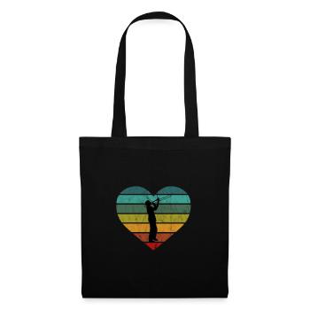 Tromboniste Silhouette Trombone Retro Coeur - Sac en tissu - noir - Devant