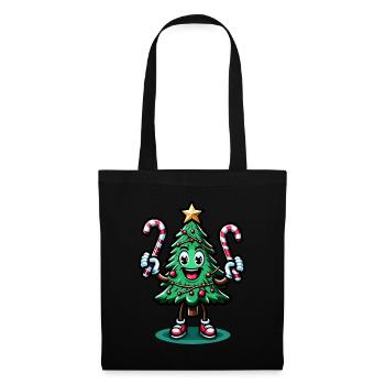 WeMerry Christmas Tree with Candy Canes Retr - Tote Bag - black - Front