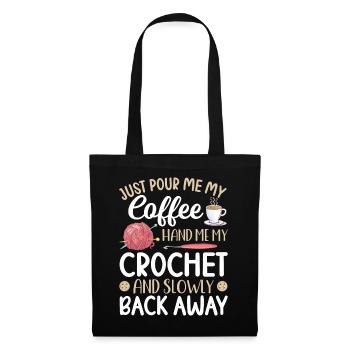 Crochet Knitting Yarn Lover Pour Coffee Hand M - Tote Bag - black - Front