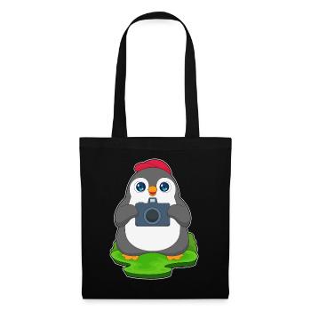 Penguin Photographe Appareil photo - Sac en tissu - noir - Devant