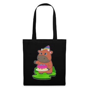 Gâteau d’anniversaire Taureau - Sac en tissu - noir - Devant