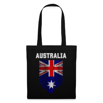 Australische Flagge, Australischer Stolz - Stoffbeutel - Schwarz - Vorne