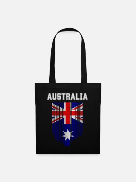 Australische Flagge, Australischer Stolz - Stoffbeutel - Schwarz
