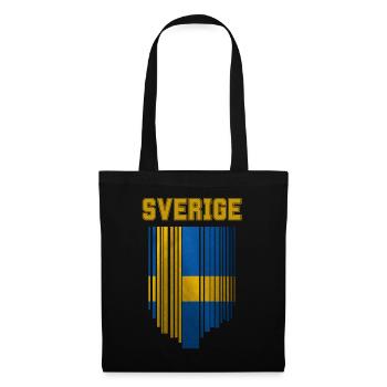 Flagge von Schweden, schwedischer Stolz - Stoffbeutel - Schwarz - Vorne