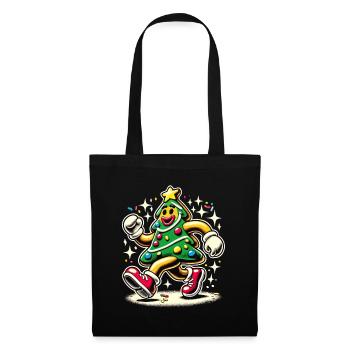 Funny Christmas tree in comic style - Tote Bag - black - Front
