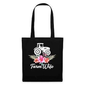 Femme de fermier Fermier Fermier Fermier - Sac en tissu - noir - Devant