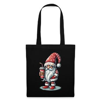 Nain de Noël avec du café pour les amateurs de café - Sac en tissu - noir - Devant