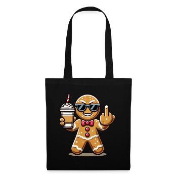 Christmas gingerbread man with attitude - Tote Bag - black - Front