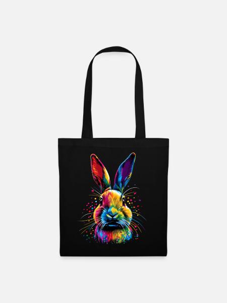 Hase Kaninchen Liebhaber Feldhase Bunny Süße Hasen - Stoffbeutel - Schwarz